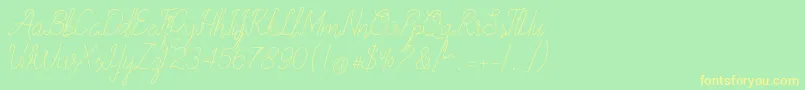 allexandrea Font – Yellow Fonts on Green Background