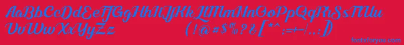Шрифт Alleyster DEMO – синие шрифты на красном фоне