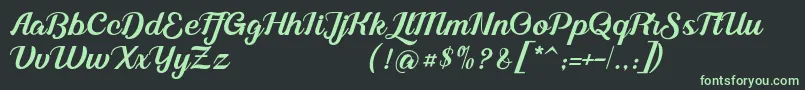 Шрифт Alleyster DEMO – зелёные шрифты на чёрном фоне