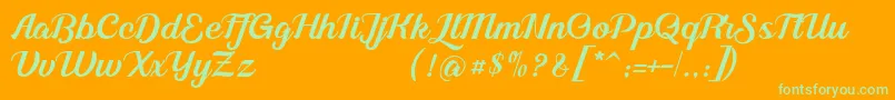 Alleyster DEMO Font – Green Fonts on Orange Background