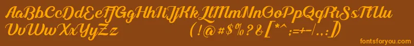 Alleyster DEMO Font – Orange Fonts on Brown Background