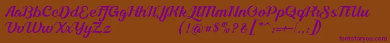 Alleyster DEMO Font – Purple Fonts on Brown Background