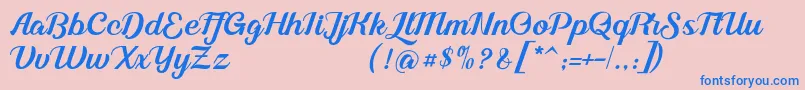 Alleyster DEMO Font – Blue Fonts on Pink Background