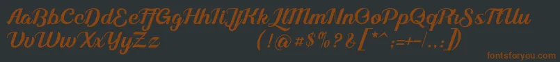 Шрифт Alleyster DEMO – коричневые шрифты на чёрном фоне