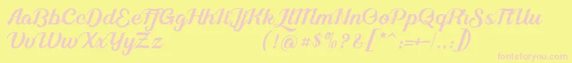 Alleyster DEMO Font – Pink Fonts on Yellow Background