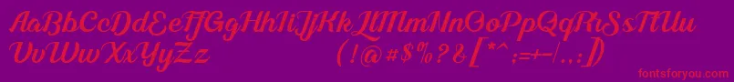 Alleyster DEMO Font – Red Fonts on Purple Background