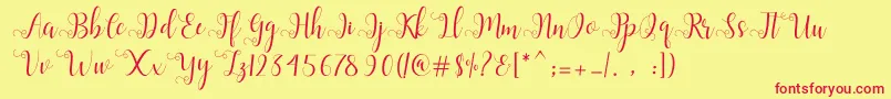 Подробнее о шрифте Alliana Script Шрифт Alliana Script – красные шрифты на жёлтом фоне