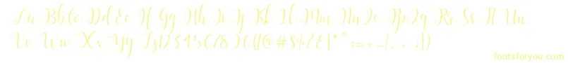 Fonte Alliana Script  – fontes amarelas em um fundo branco
