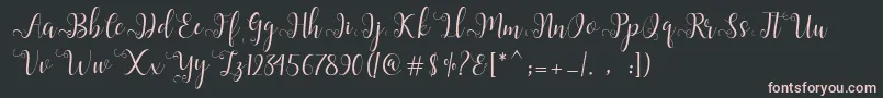 Шрифт Alliana Script  – розовые шрифты на чёрном фоне