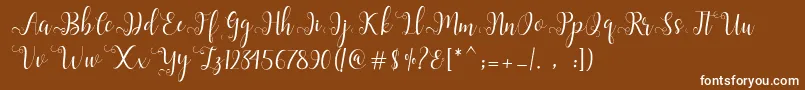 Шрифт Alliana Script  – белые шрифты на коричневом фоне