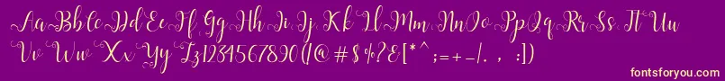 fuente Alliana Script  – Fuentes Amarillas Sobre Fondo Morado