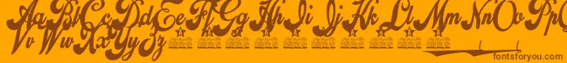 Alliance Personal Use Font – Brown Fonts on Orange Background