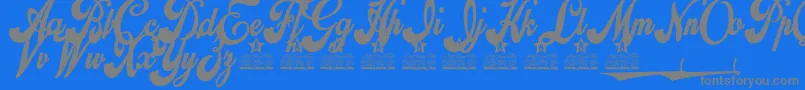 フォントAlliance Personal Use – 青い背景に灰色の文字