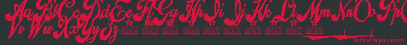 Alliance Personal Use Font – Red Fonts on Black Background