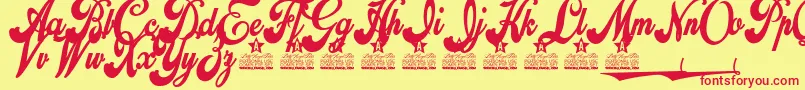 Alliance Personal Use Font – Red Fonts on Yellow Background
