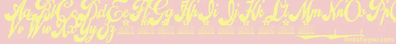 Alliance Personal Use-fontti – keltaiset fontit vaaleanpunaisella taustalla
