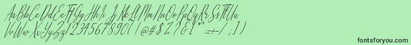 フォントAlliando – 緑の背景に黒い文字