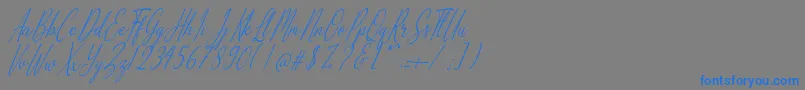 Alliando-Schriftart – Blaue Schriften auf grauem Hintergrund