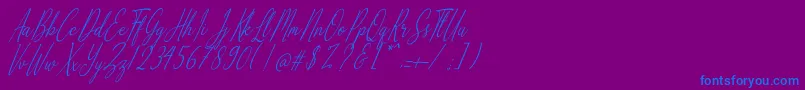 Alliando Font – Blue Fonts on Purple Background