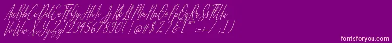 Alliando-Schriftart – Rosa Schriften auf violettem Hintergrund