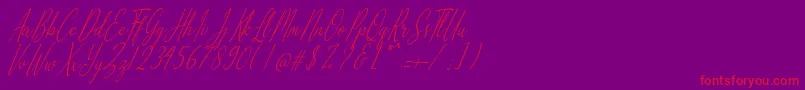 Alliando Font – Red Fonts on Purple Background