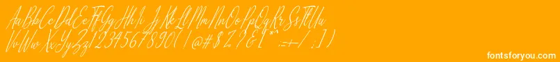 Alliando-Schriftart – Weiße Schriften auf orangefarbenem Hintergrund