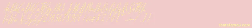 Alliando Font – Yellow Fonts on Pink Background