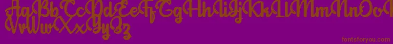 Шрифт Allianta Personal Use Only – коричневые шрифты на фиолетовом фоне