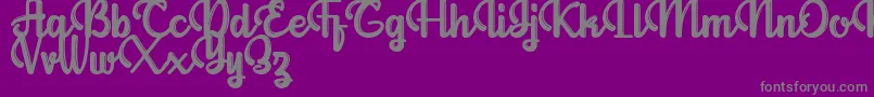 Allianta Personal Use Only-fontti – harmaat kirjasimet violetilla taustalla