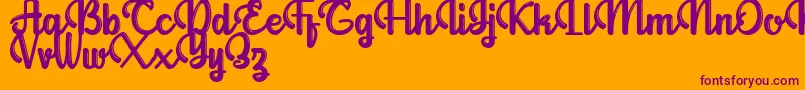 Шрифт Allianta Personal Use Only – фиолетовые шрифты на оранжевом фоне