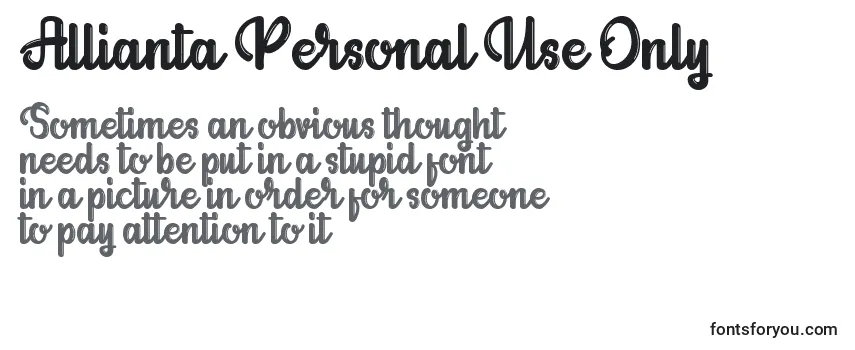 Allianta Personal Use Only Font