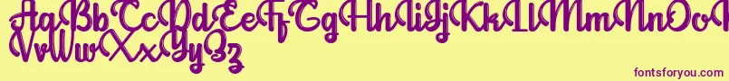 Allianta Personal Use Only Font – Purple Fonts on Yellow Background