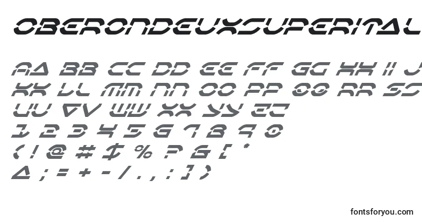 A fonte Oberondeuxsuperital – alfabeto, números, caracteres especiais