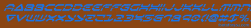 Oberondeuxsuperital Font – Blue Fonts on Brown Background