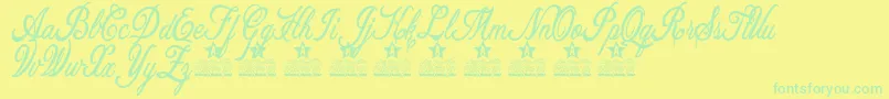 Czcionka Allicia Personal Use – zielone czcionki na żółtym tle