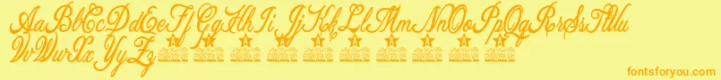 Allicia Personal Use Font – Orange Fonts on Yellow Background