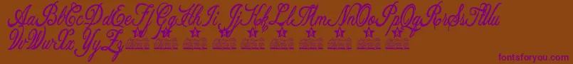 Allicia Personal Use Font – Purple Fonts on Brown Background