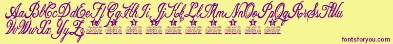Allicia Personal Use Font – Purple Fonts on Yellow Background