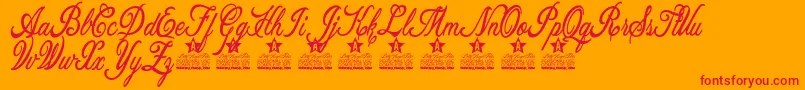 Allicia Personal Use Font – Red Fonts on Orange Background