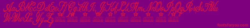 Allicia Personal Use Font – Red Fonts on Purple Background