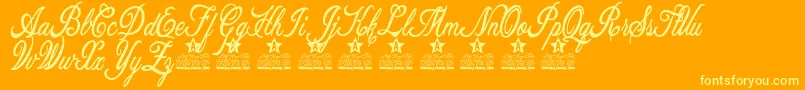 Allicia Personal Use Font – Yellow Fonts on Orange Background