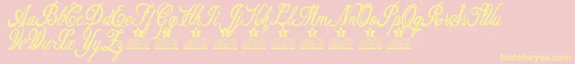 Allicia Personal Use Font – Yellow Fonts on Pink Background