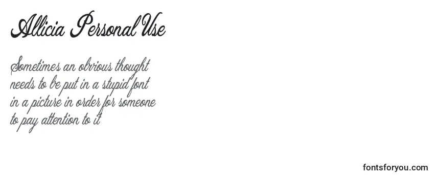 Schriftart Allicia Personal Use