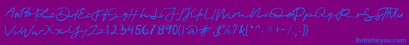 allinet Font – Blue Fonts on Purple Background