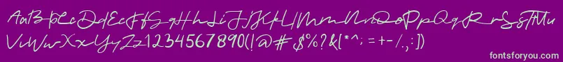 allinet Font – Green Fonts on Purple Background