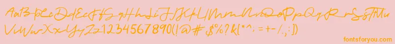 allinet Font – Orange Fonts on Pink Background