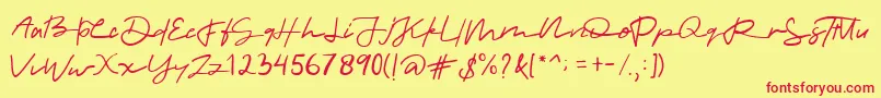 allinet Font – Red Fonts on Yellow Background