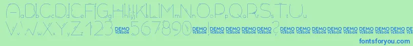 フォントAllioideae Demo Dot – 青い文字は緑の背景です。