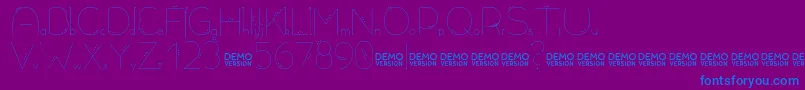 Шрифт Allioideae Demo Dot – синие шрифты на фиолетовом фоне