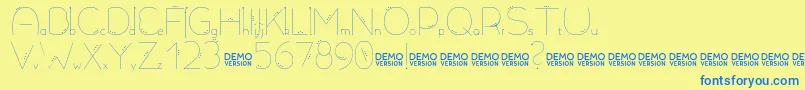 Allioideae Demo Dot-Schriftart – Blaue Schriften auf gelbem Hintergrund
